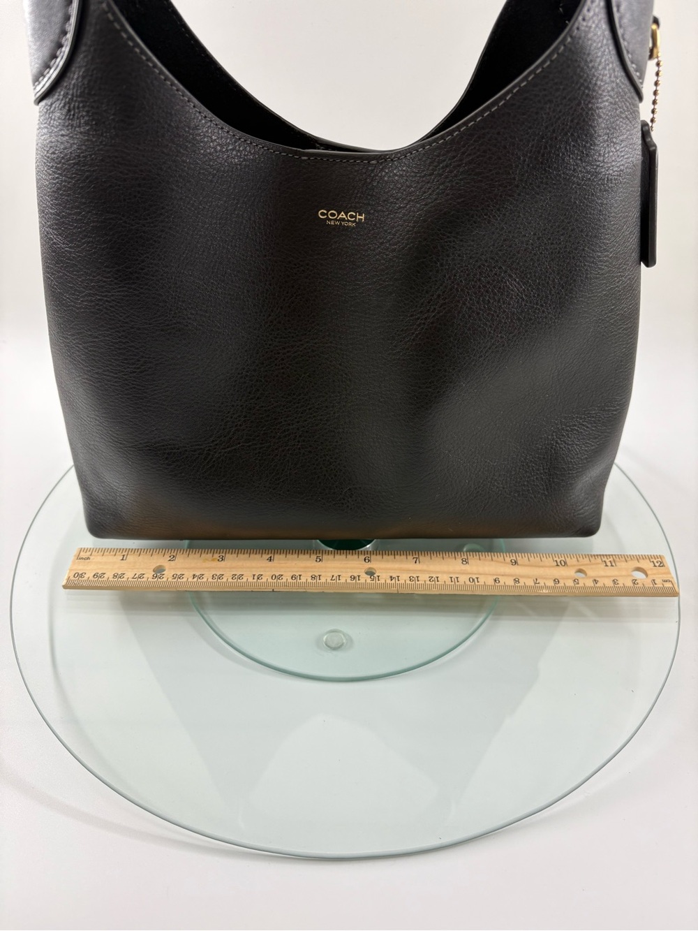 Coach Brooklyn Shoulder Bag 28 Black Pebbled Leather Hobo Handbag - Picture 11 of 14